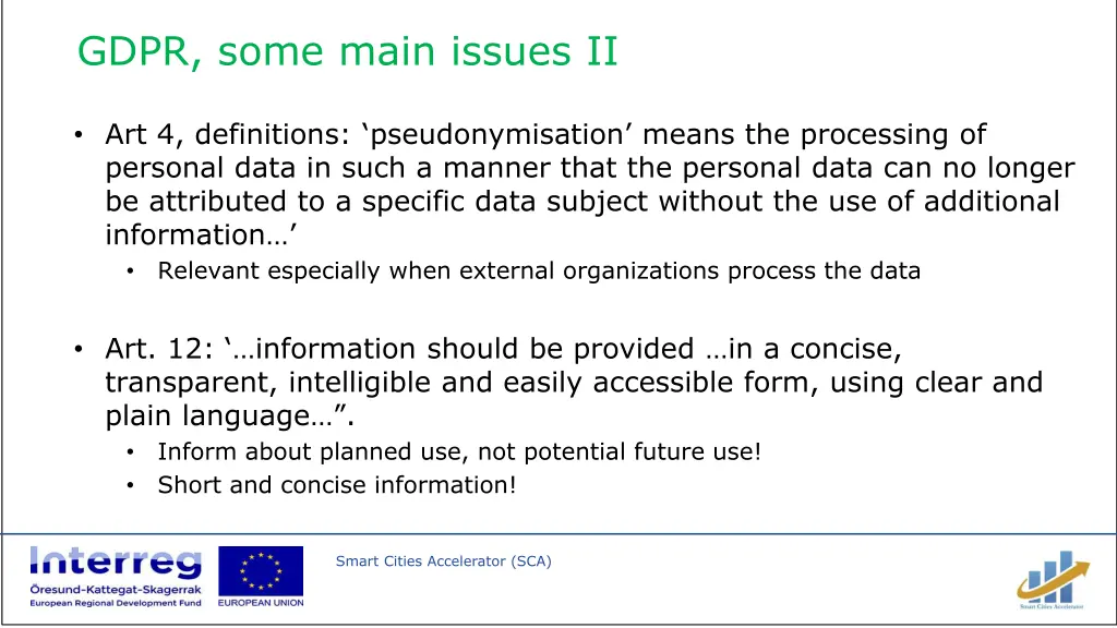 gdpr some main issues ii