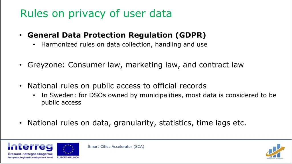 rules on privacy of user data