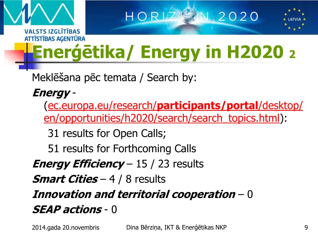 ener tika energy in h2020 2