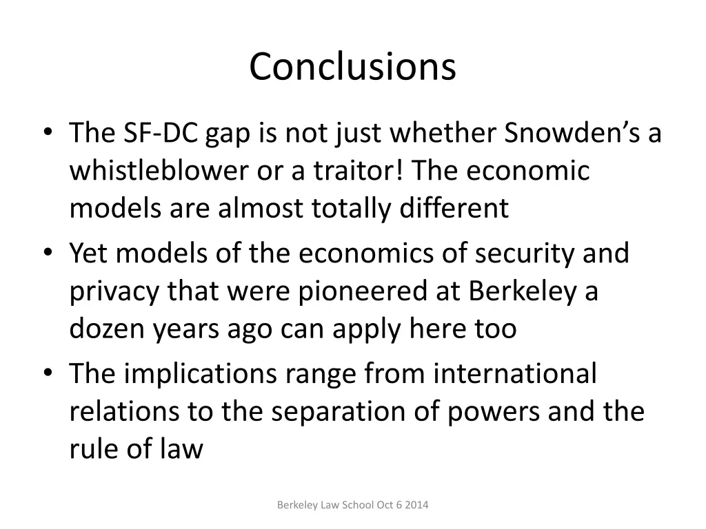 conclusions