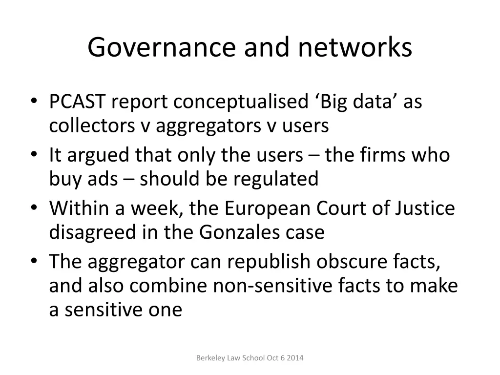 governance and networks