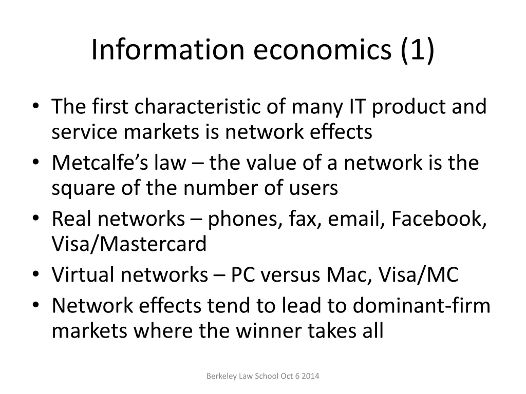 information economics 1
