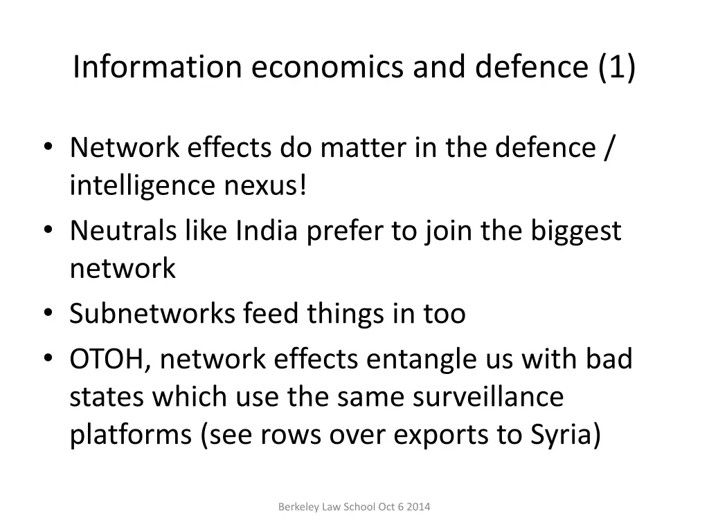 information economics and defence 1
