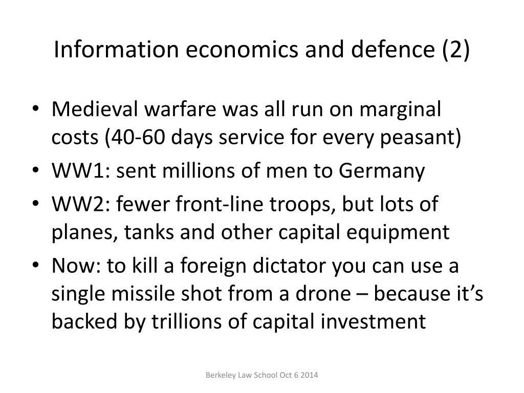 information economics and defence 2