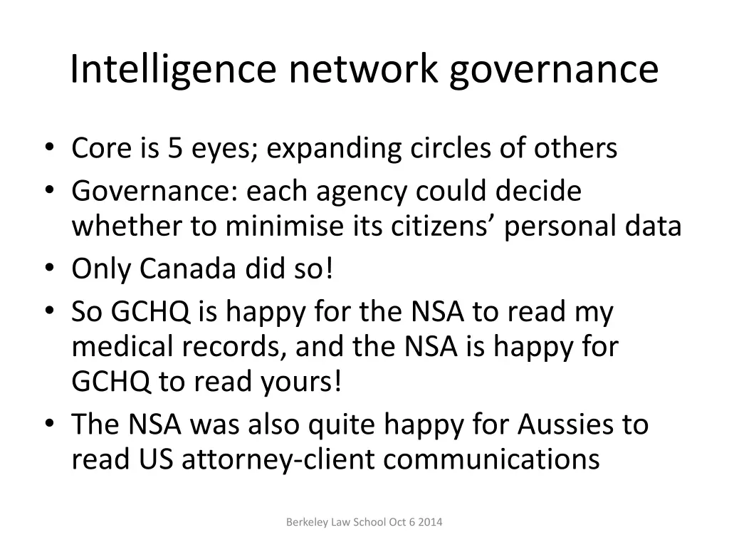 intelligence network governance