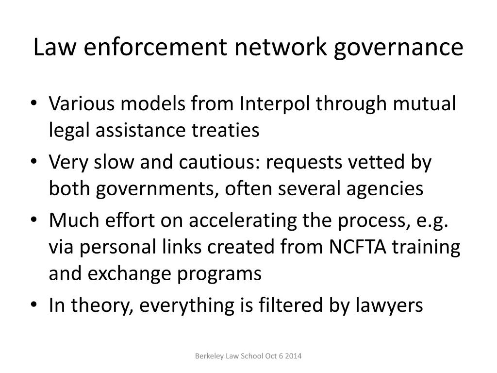 law enforcement network governance