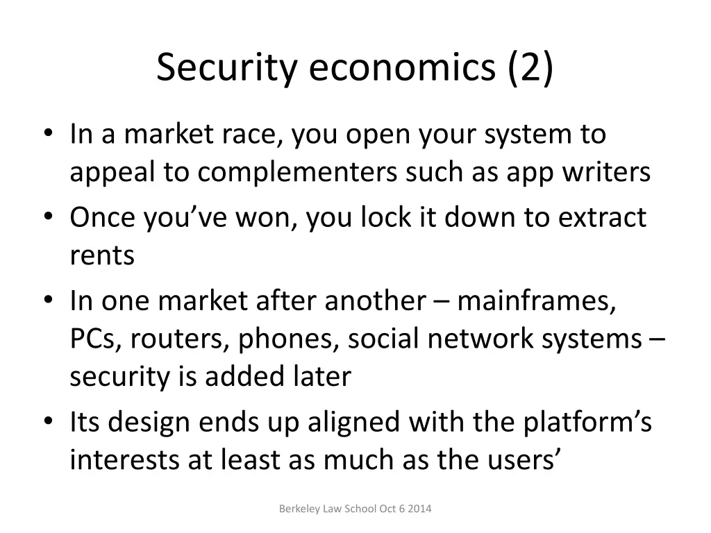 security economics 2