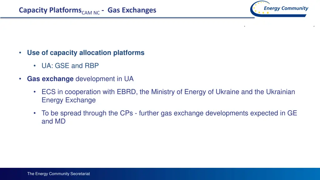 capacity platforms cam nc gas exchanges