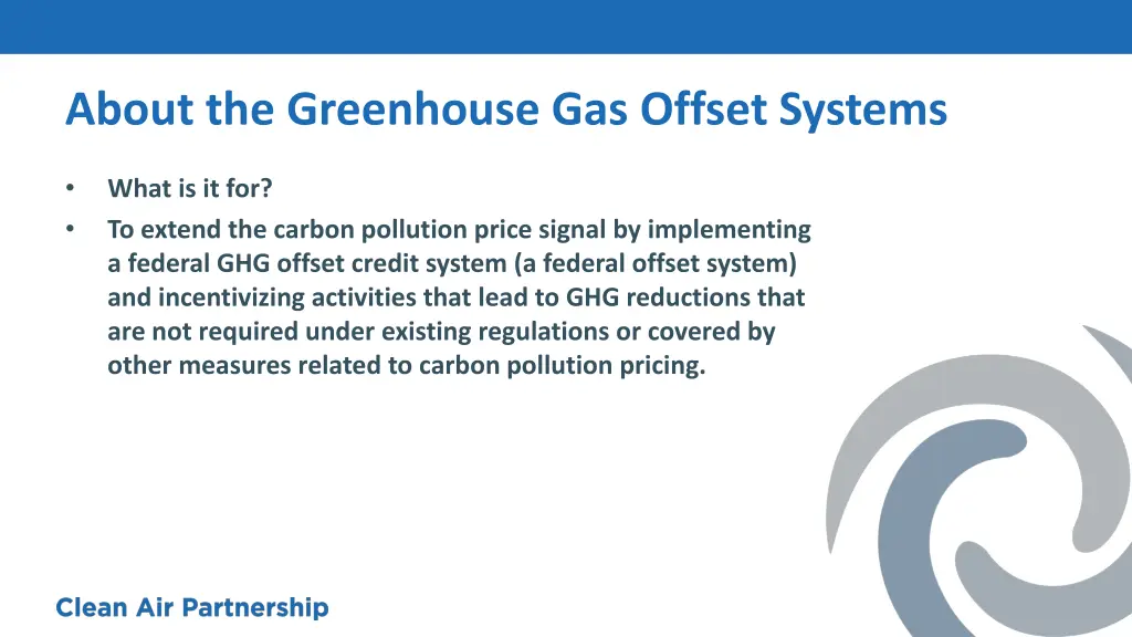 about the greenhouse gas offset systems