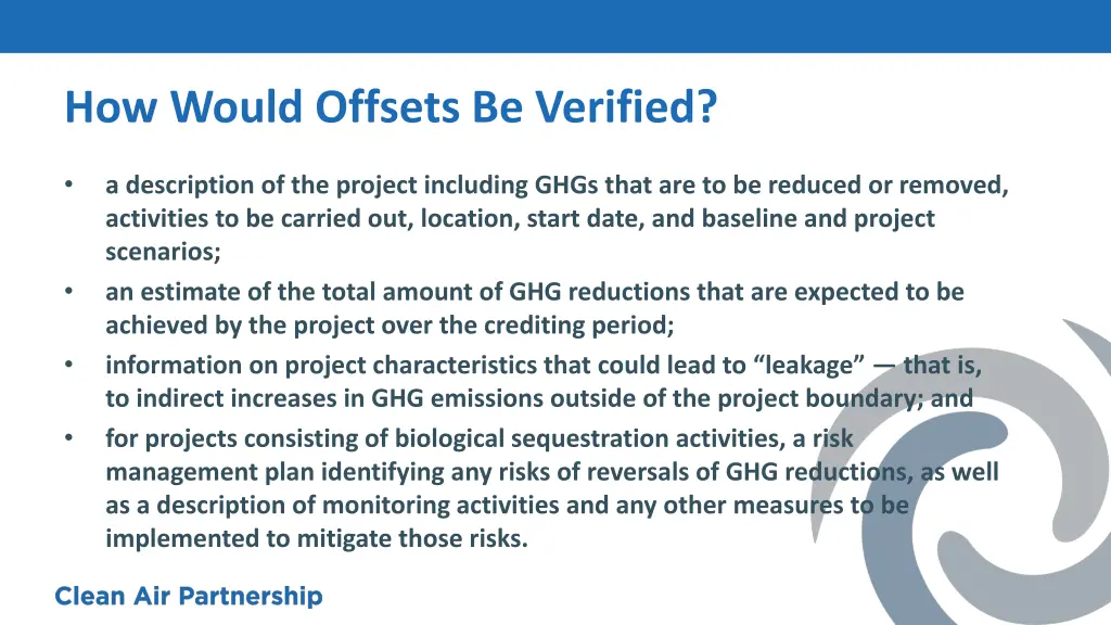 how would offsets be verified