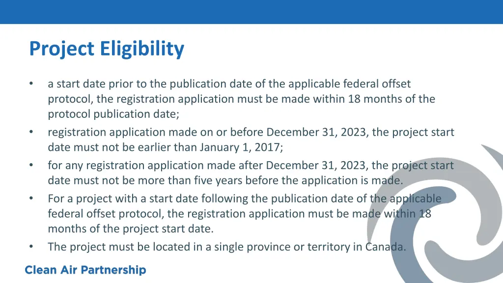 project eligibility