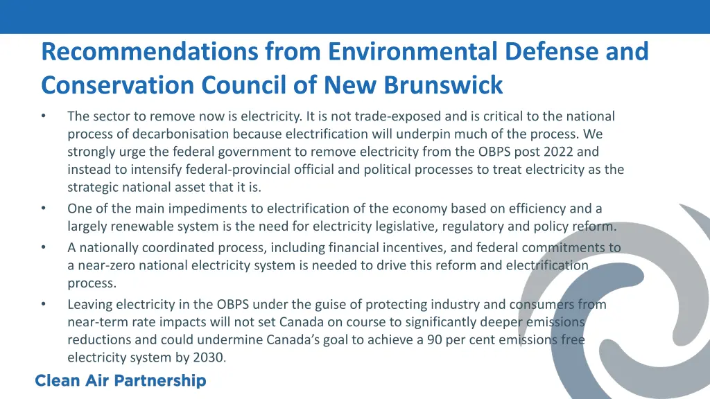 recommendations from environmental defense