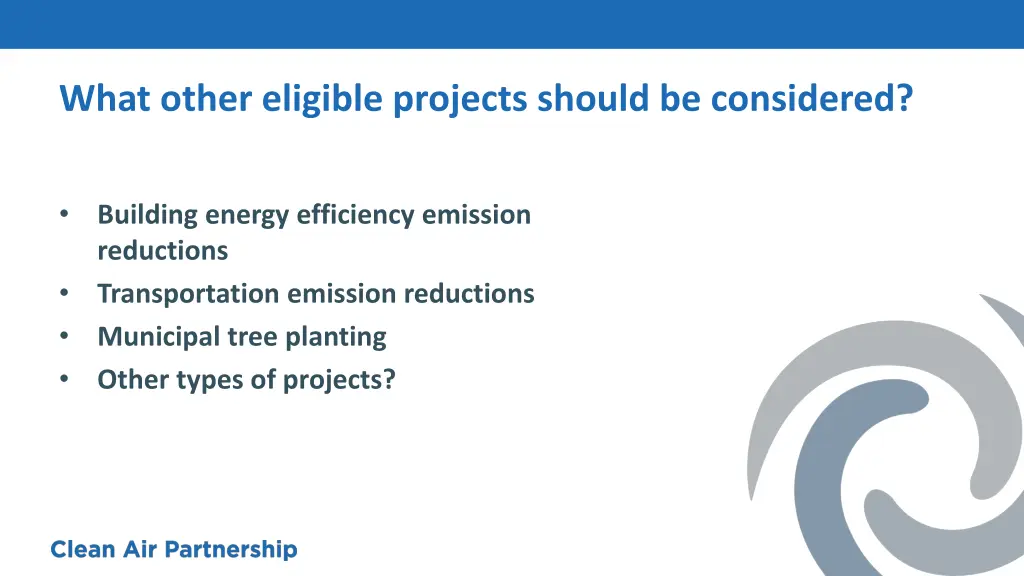what other eligible projects should be considered