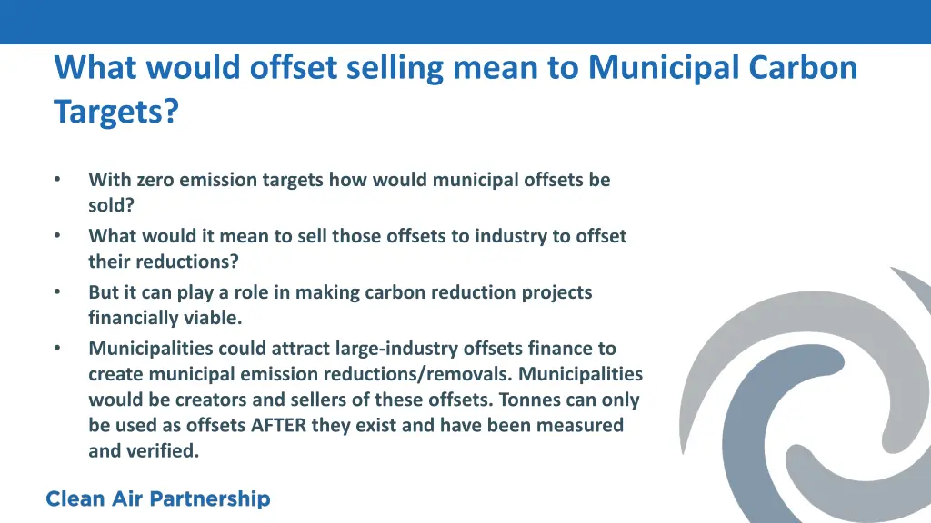 what would offset selling mean to municipal