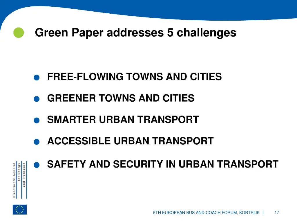 green paper addresses 5 challenges free flowing