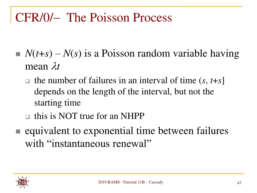 cfr 0 the poisson process