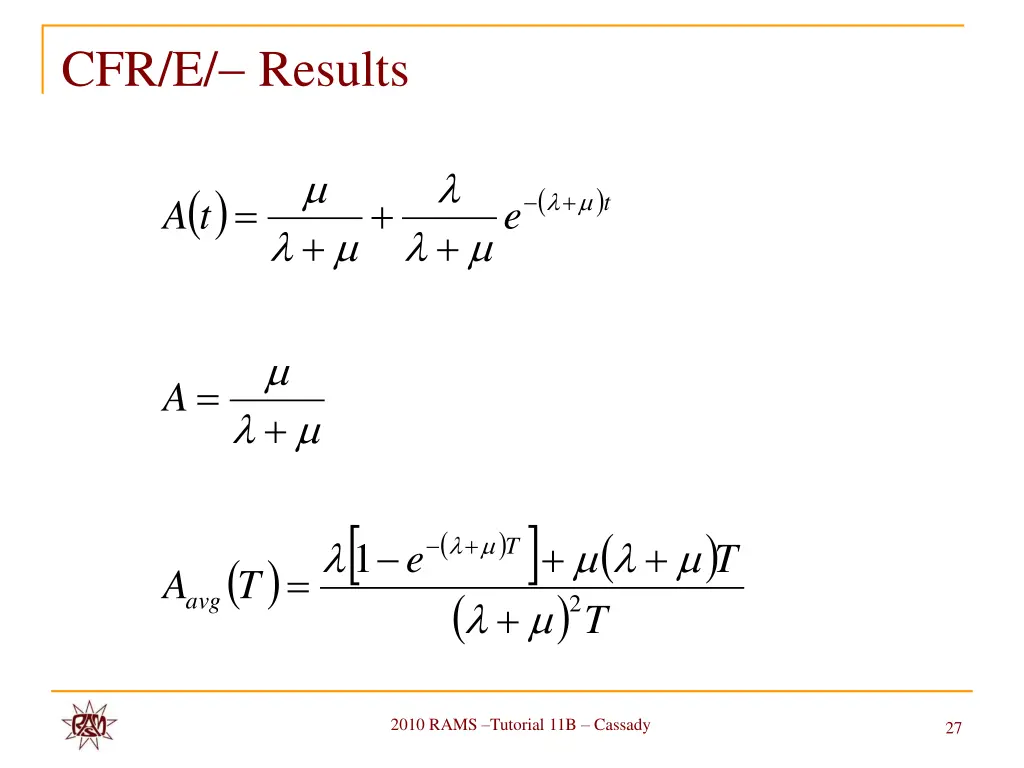 cfr e results