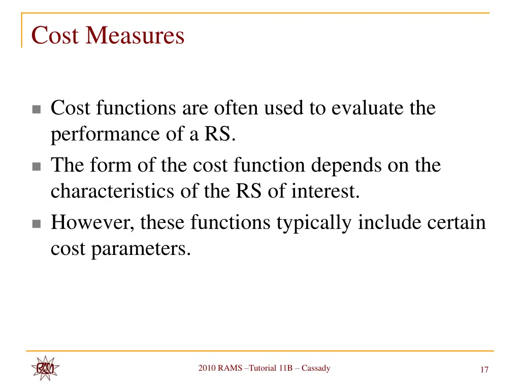 cost measures