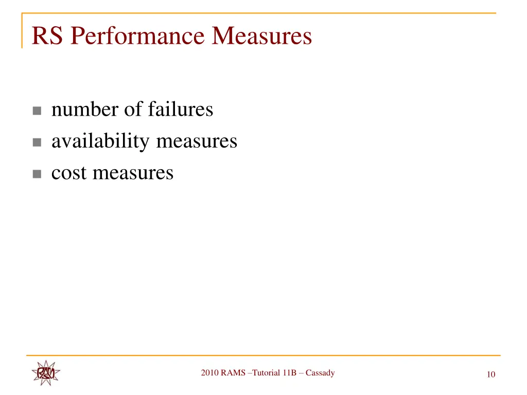 rs performance measures