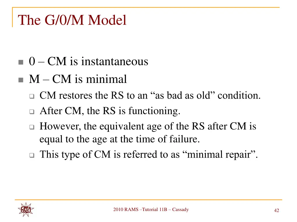 the g 0 m model