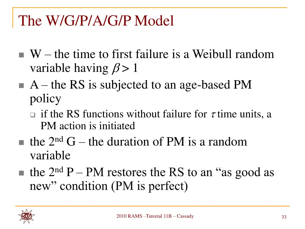 the w g p a g p model