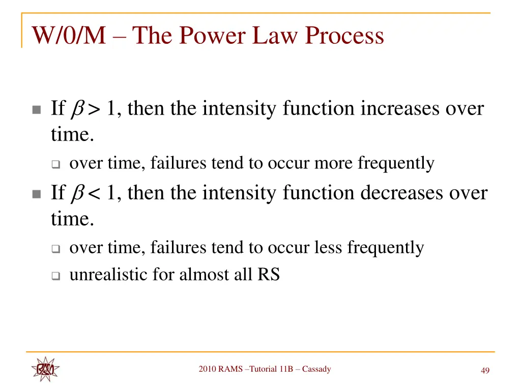 w 0 m the power law process
