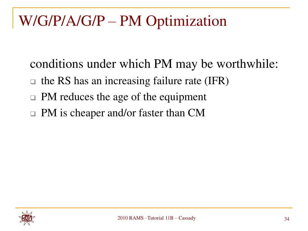 w g p a g p pm optimization