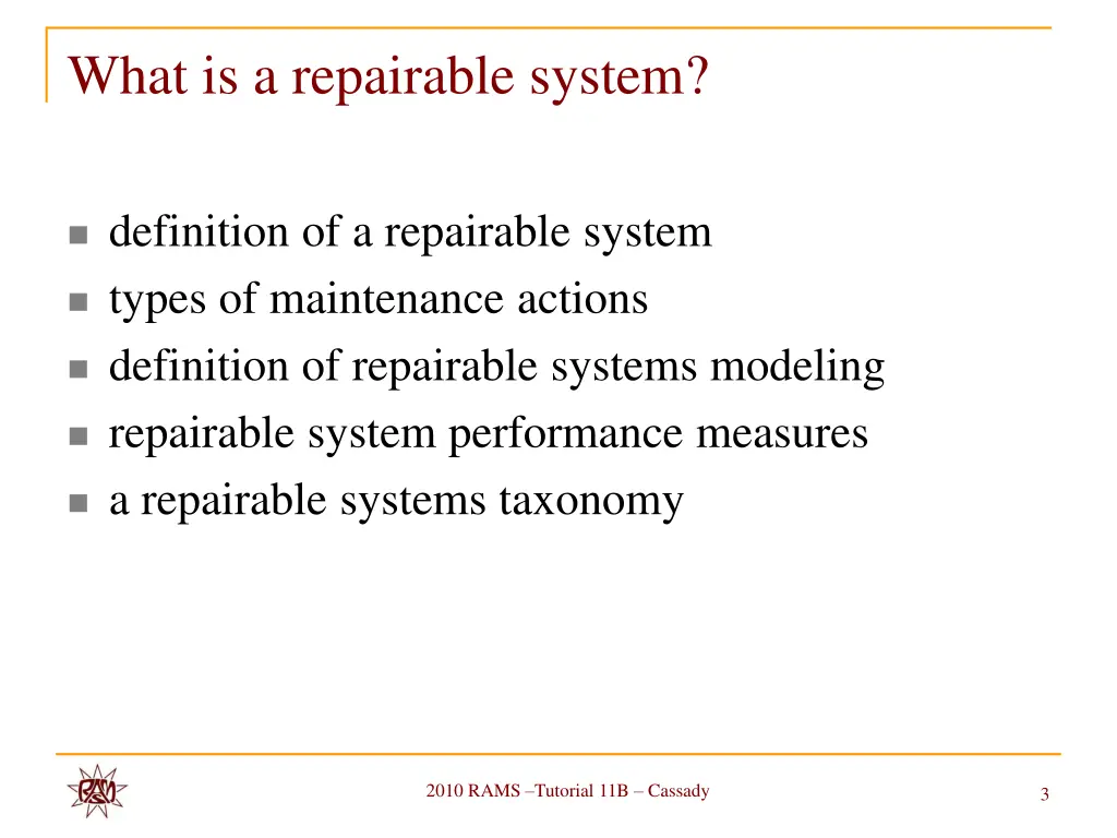 what is a repairable system