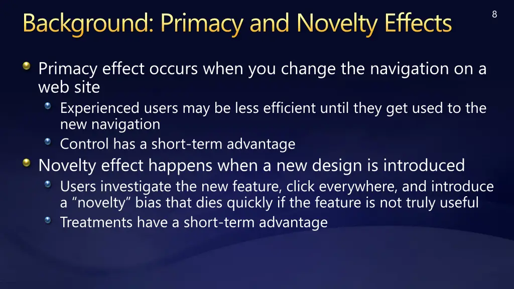 background primacy and novelty effects