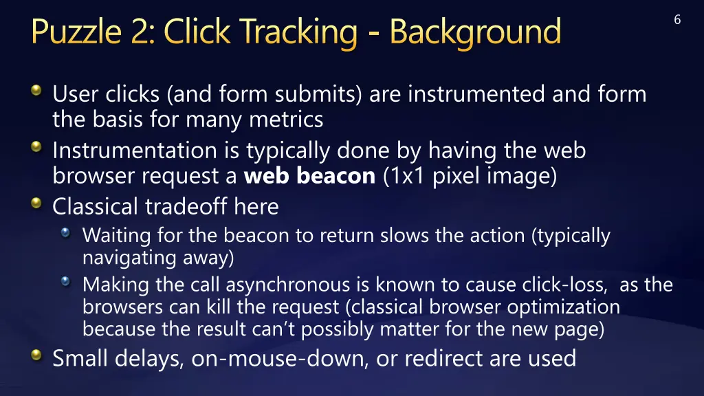 puzzle 2 click tracking background