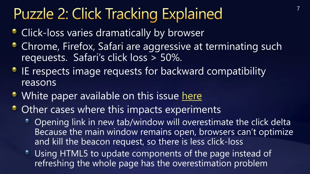 puzzle 2 click tracking explained click loss