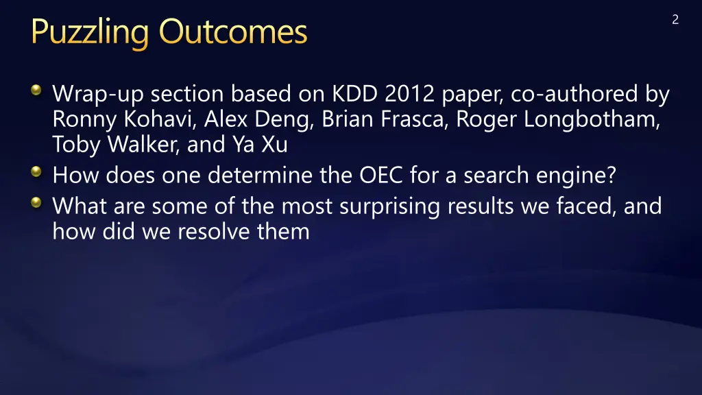 puzzling outcomes