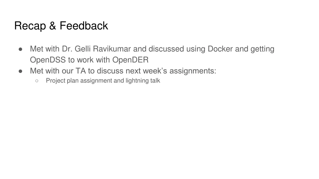 recap feedback