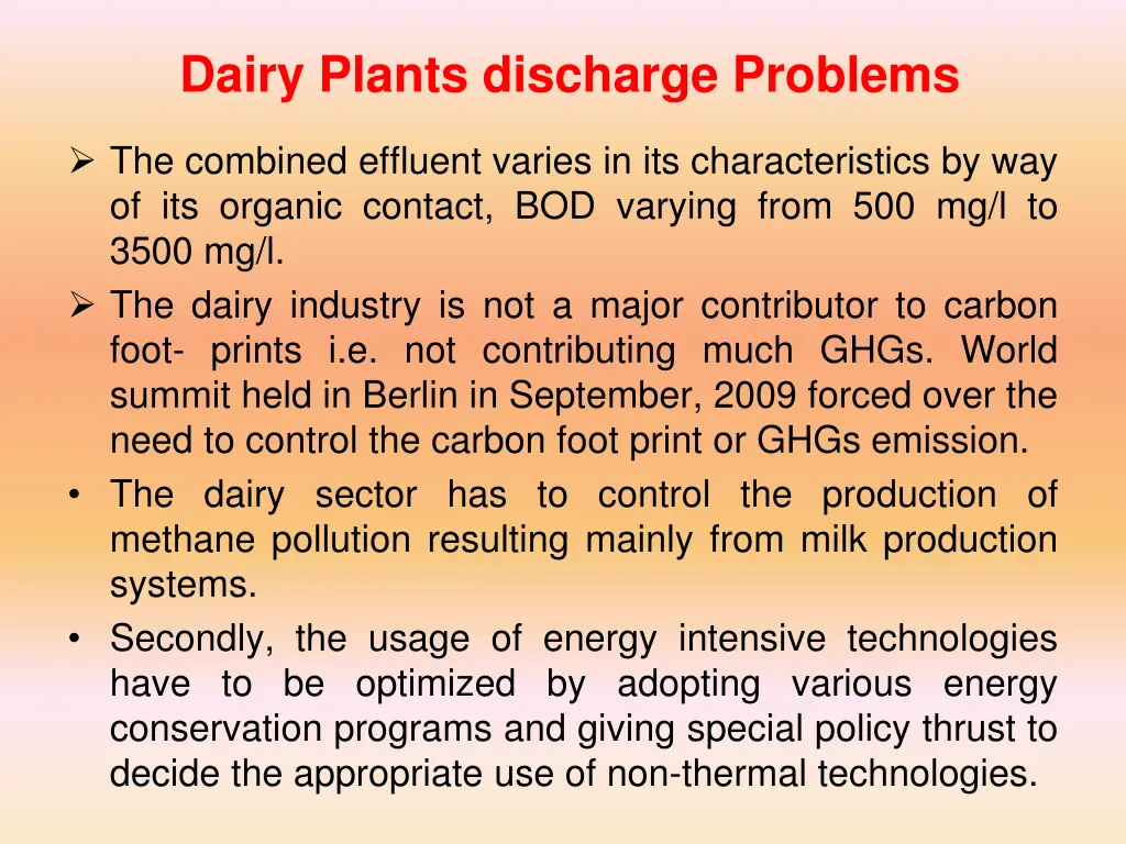 dairy plants discharge problems 1