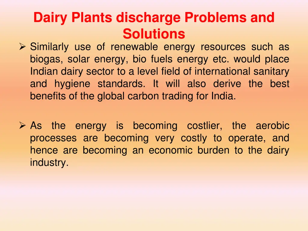 dairy plants discharge problems and solutions
