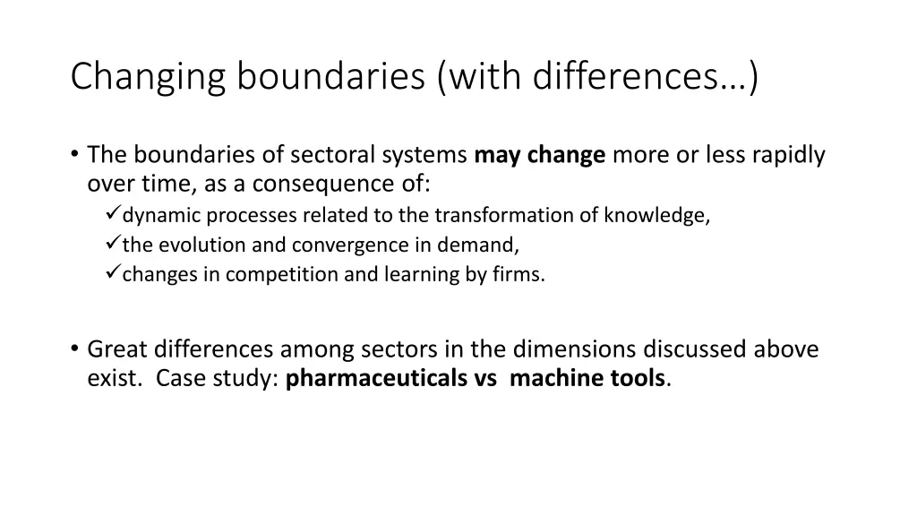 changing boundaries with differences