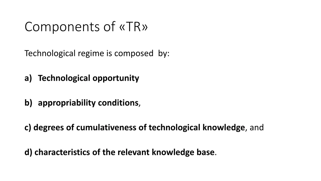 components of tr