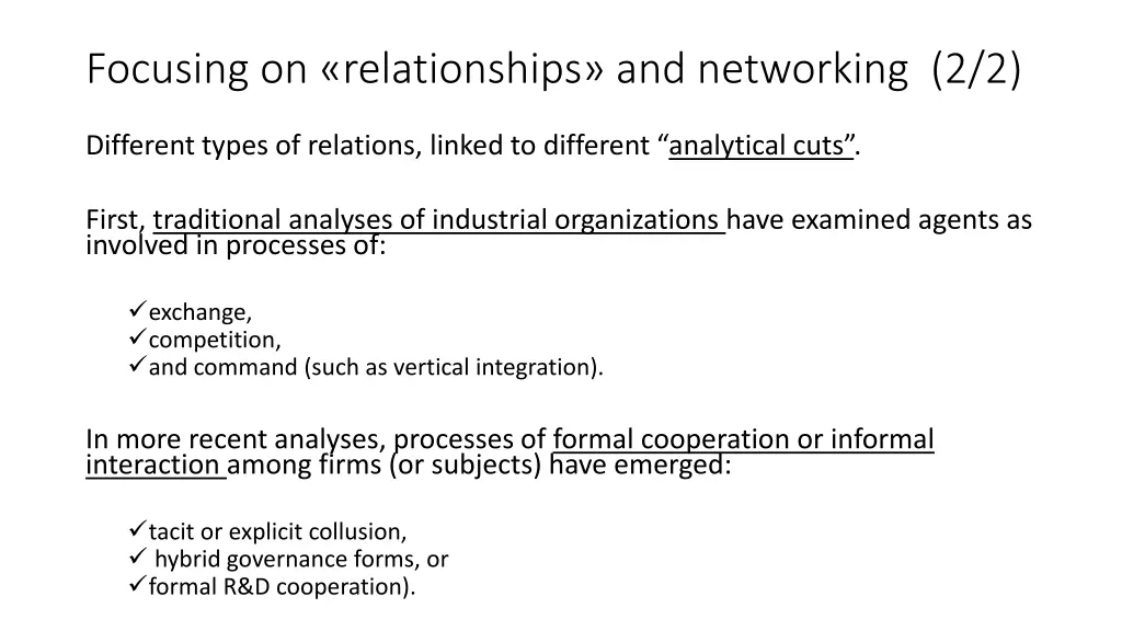 focusing on relationships and networking 2 2