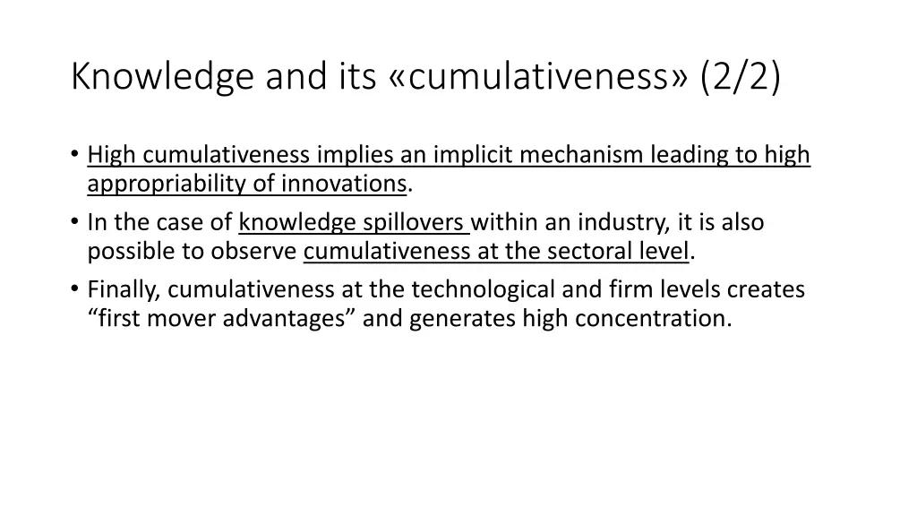 knowledge and its cumulativeness 2 2