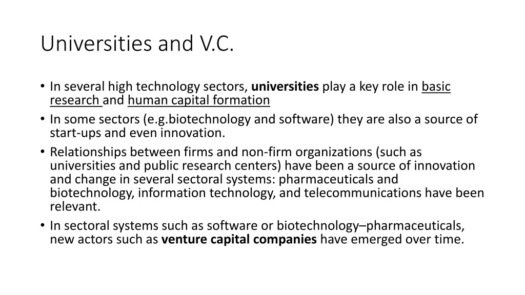 universities and v c