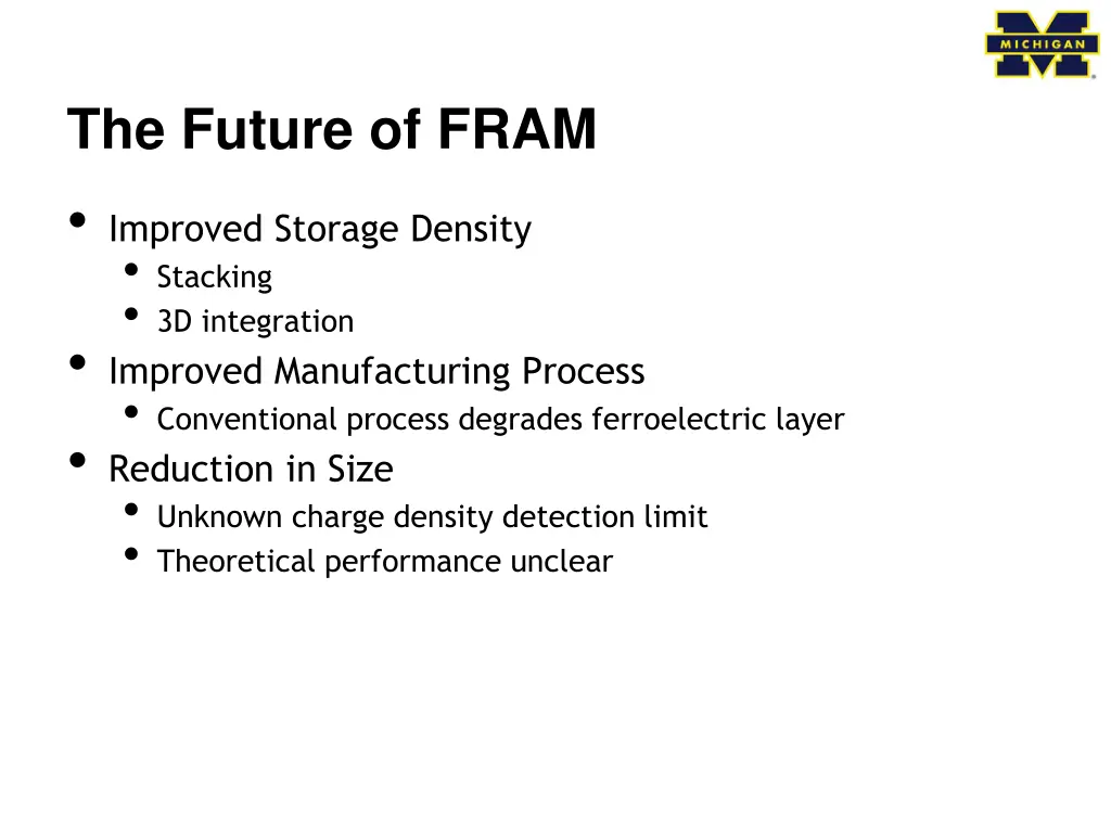 the future of fram improved storage density