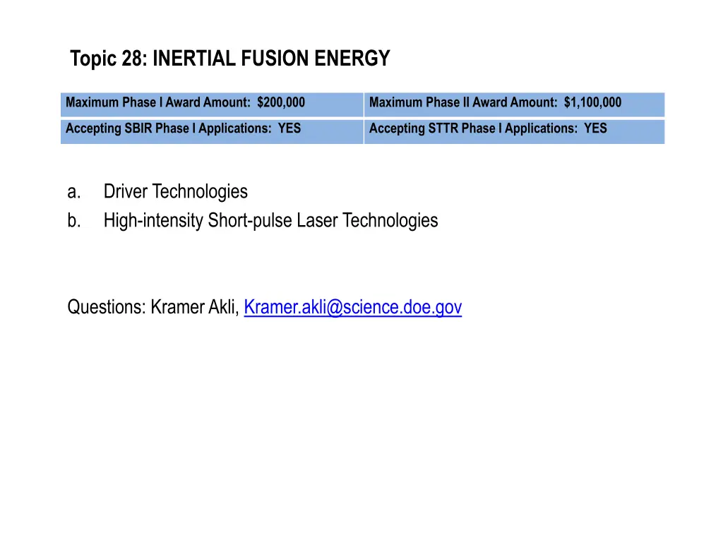 topic 28 inertial fusion energy