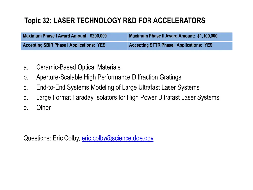 topic 32 laser technology r d for accelerators