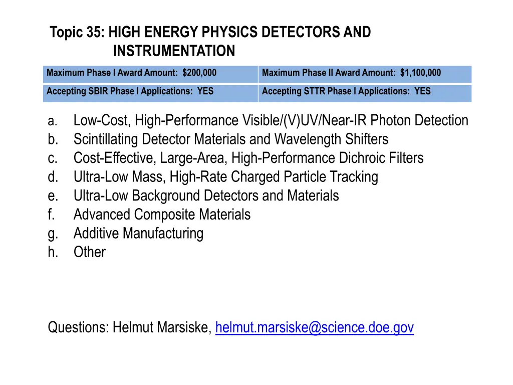 topic 35 high energy physics detectors