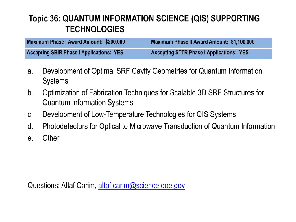 topic 36 quantum information science