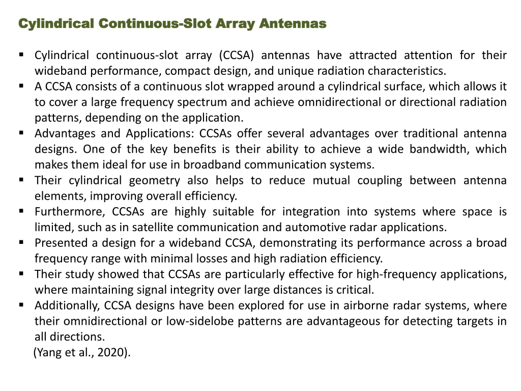 cylindrical cylindrical continuous continuous slot