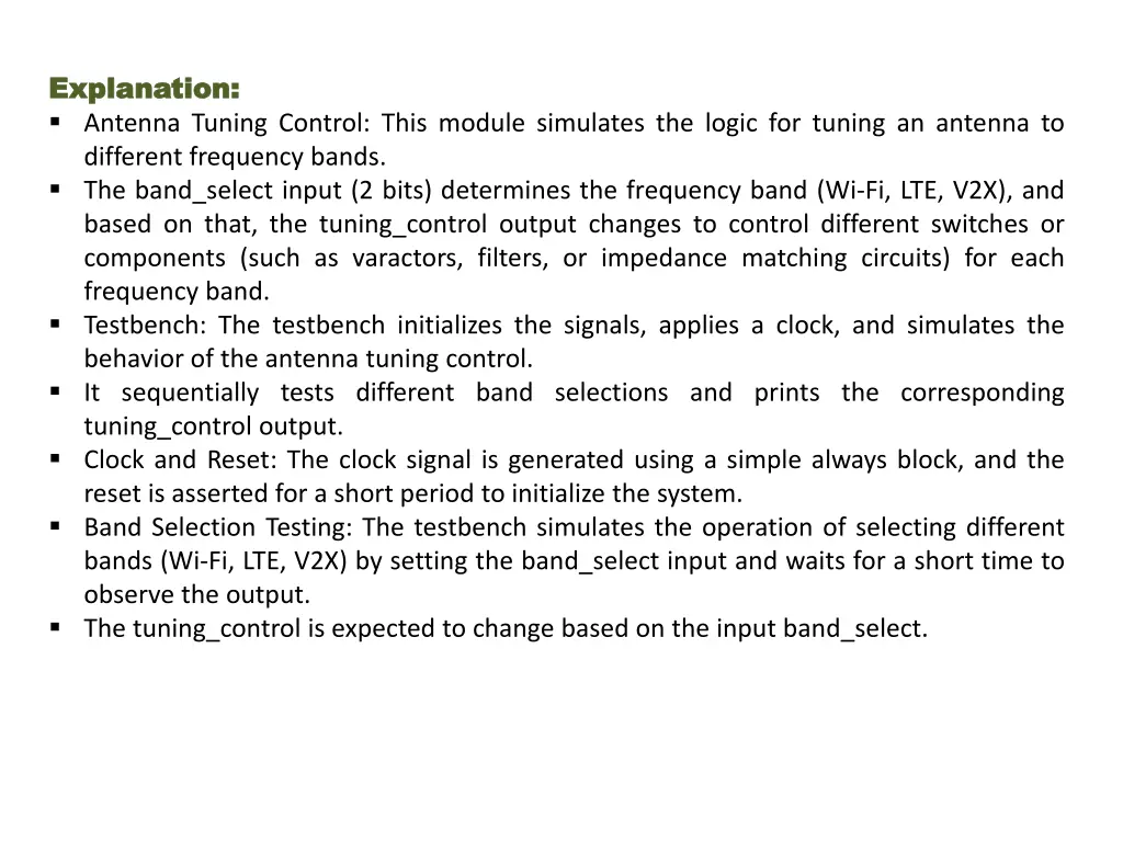 explanation explanation antenna tuning control