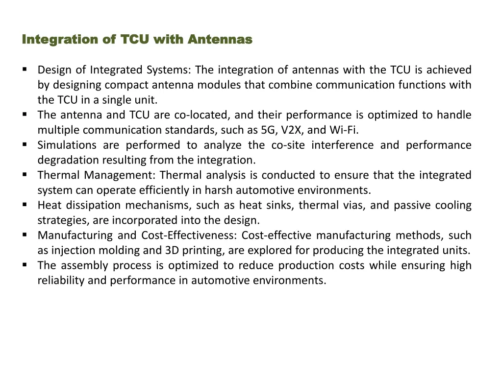 integration of tcu with antennas integration