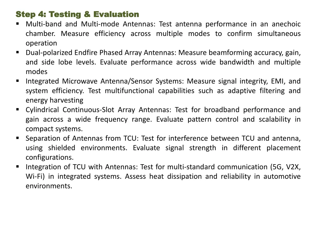 step step 4 4 testing multi band and multi mode