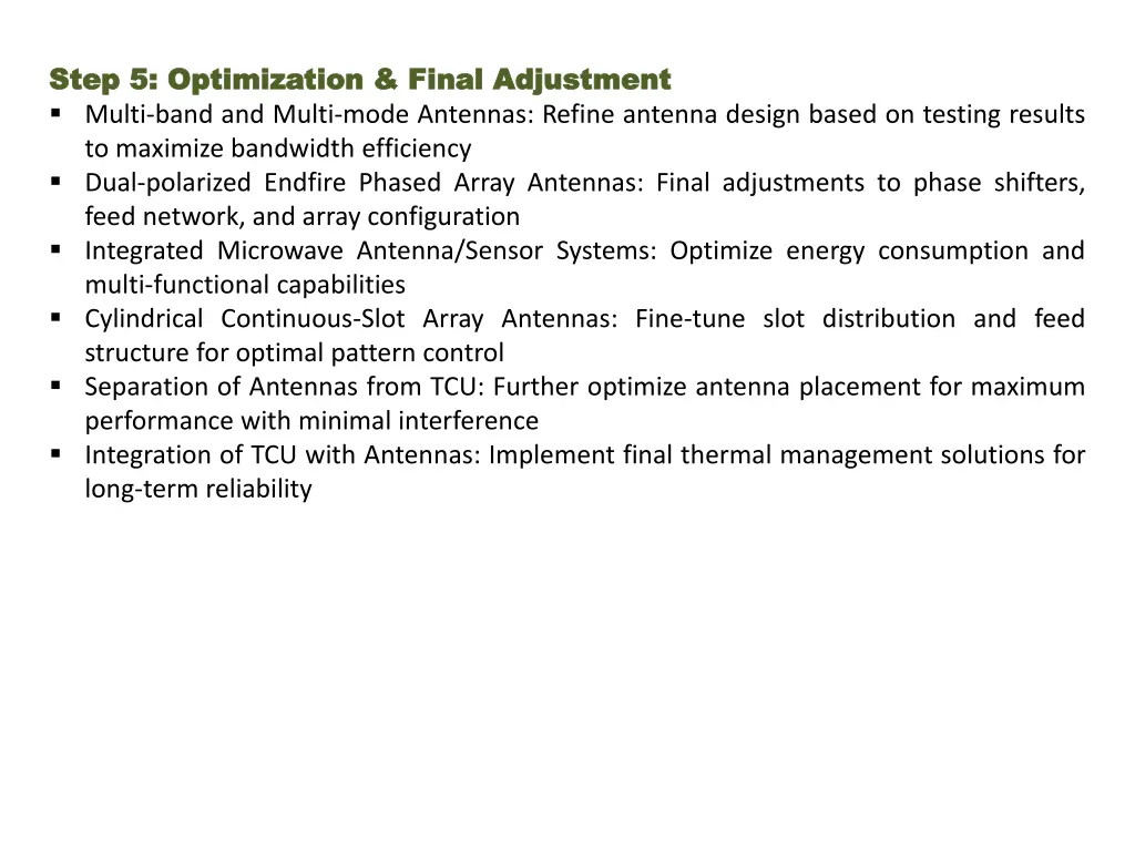 step step 5 5 optimization optimization final